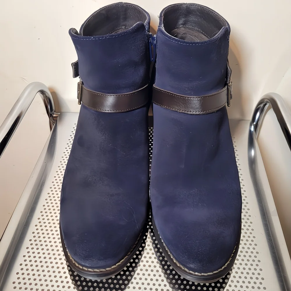 Bos & Co Fly London Greenriver Blue Suede Nubuck Ankle Boots EU40 US9.5